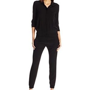 Monrow Crepe Long Sleeve Jumpsuit Romper